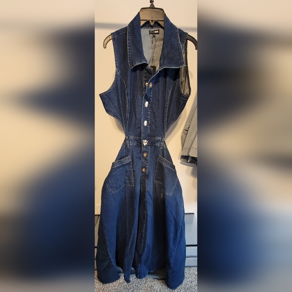 NEW!!! Denim Sleeveless Button-Down Dress